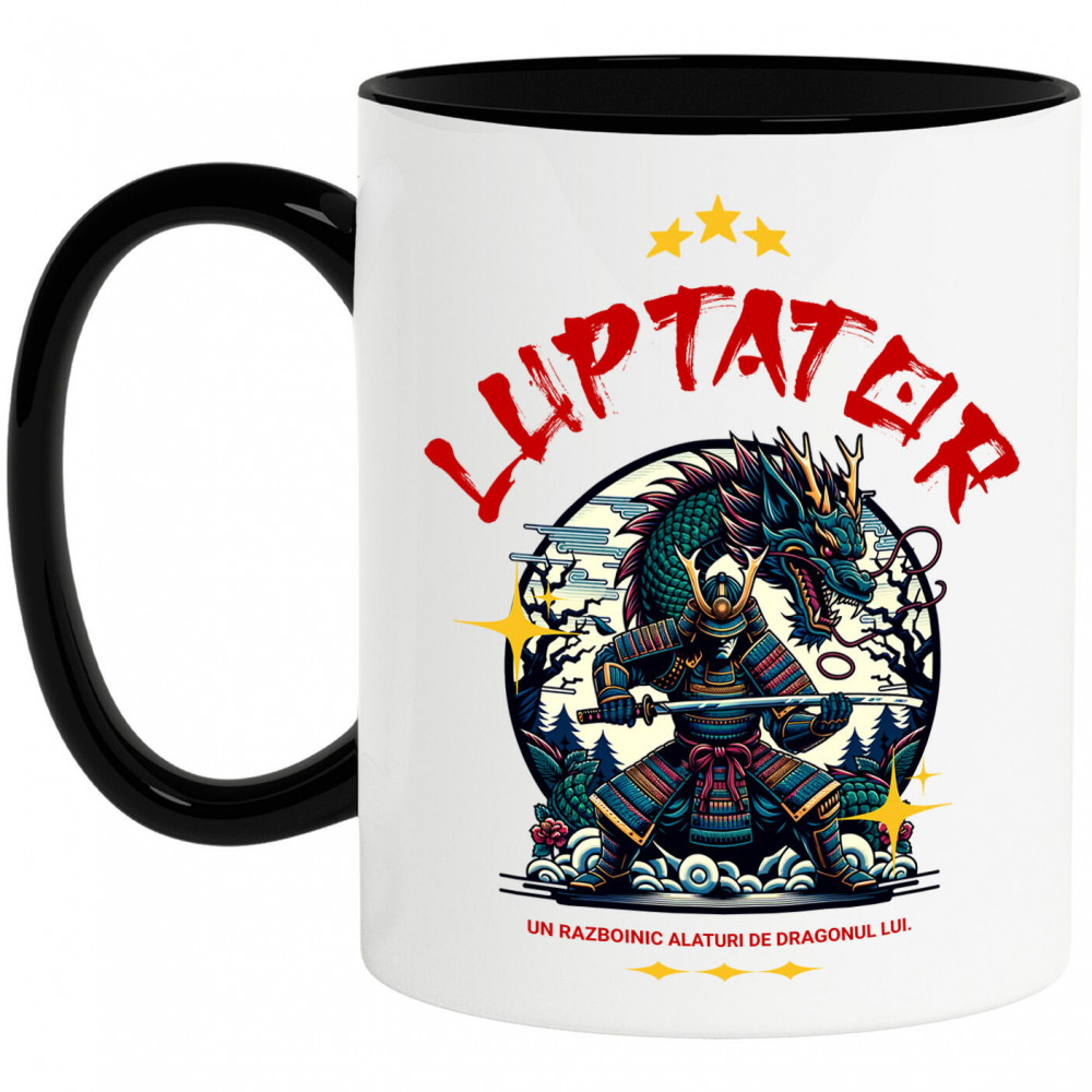 Cana Personalizata Cadouri personalizate – Războinic cu armură și dragon imens din cultura chineză [1]