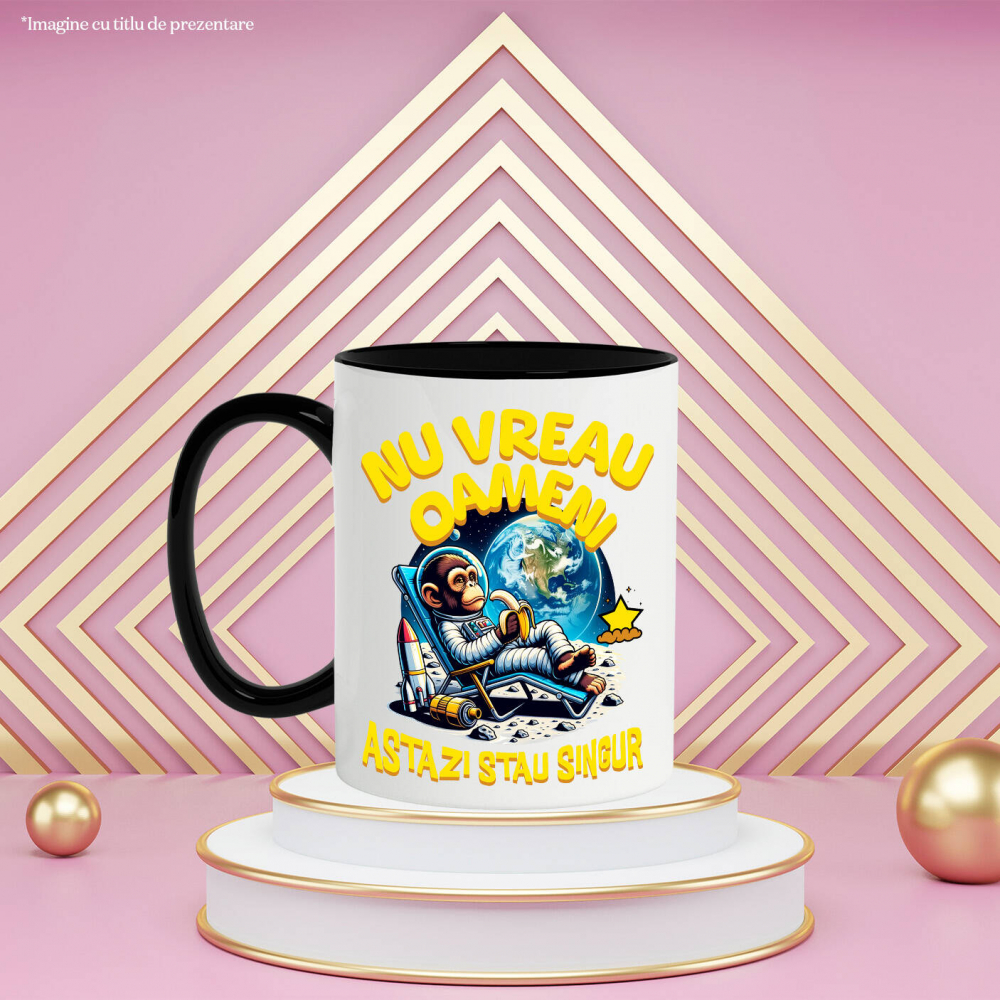 Cana Personalizata Maimuța Spațială pe Lună la Plajă - Cadou Relaxant și Amuzant pentru Copii [3]