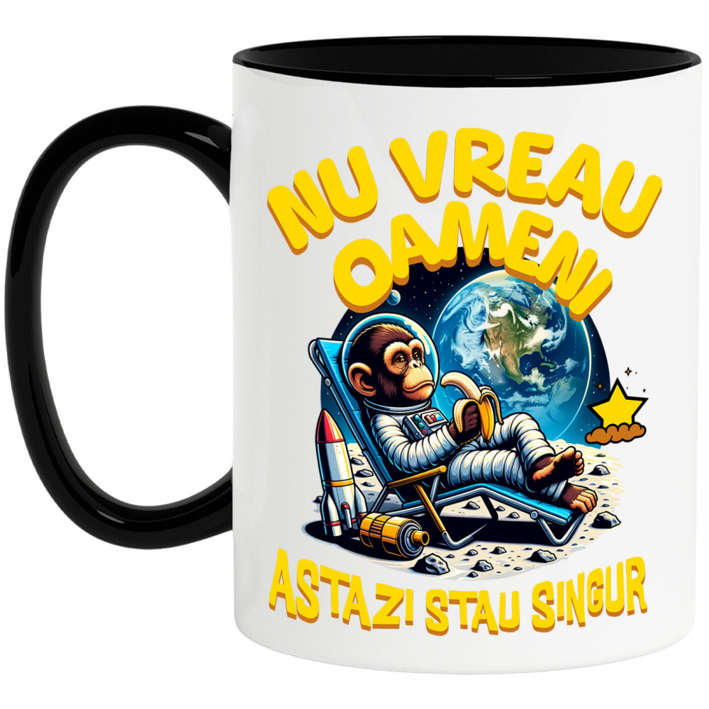 Cana Personalizata Maimuța Spațială pe Lună la Plajă - Cadou Relaxant și Amuzant pentru Copii [1]