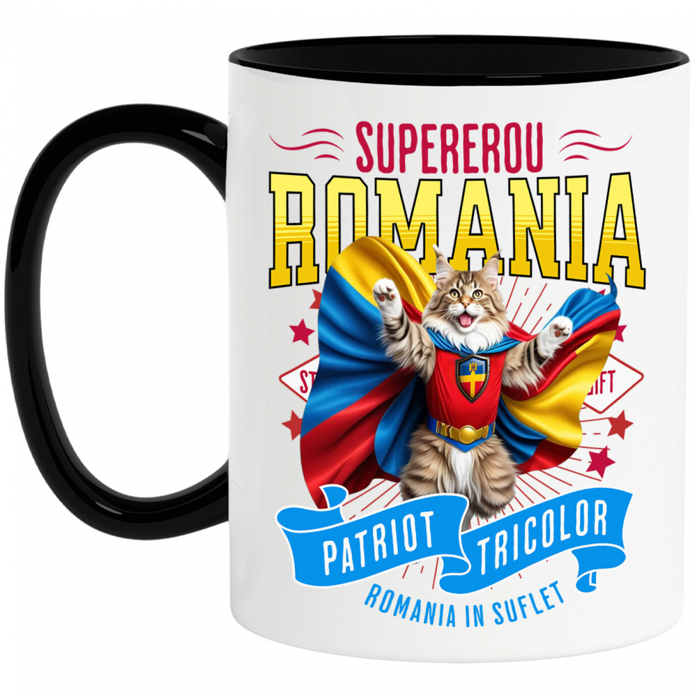 Cana Personalizata Pisică Maine Coon În Costum de Căpitan România - Cadouri Personalizate pentru Familie și Prieteni [1]