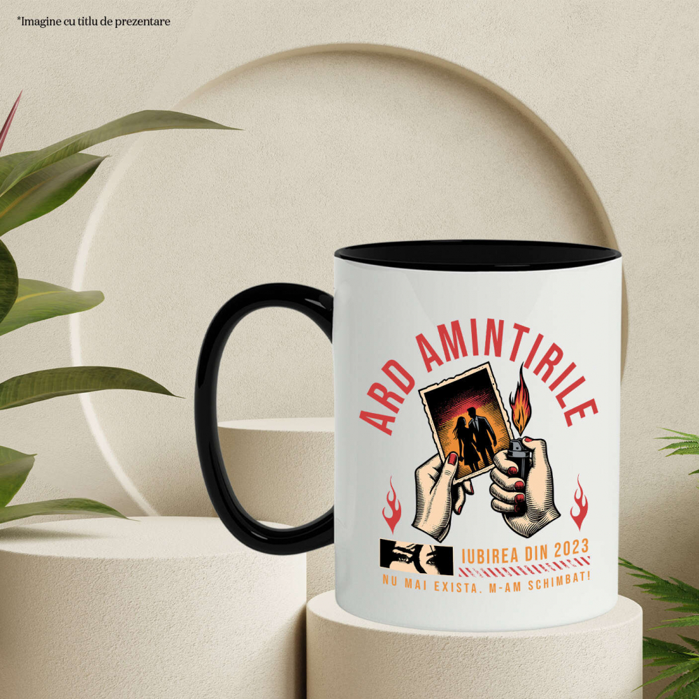 Cana Personalizata Cadou Personalizat Mâini Femeie Foc cu Text „Ard Amintirile Iubirea din 2023” [3]