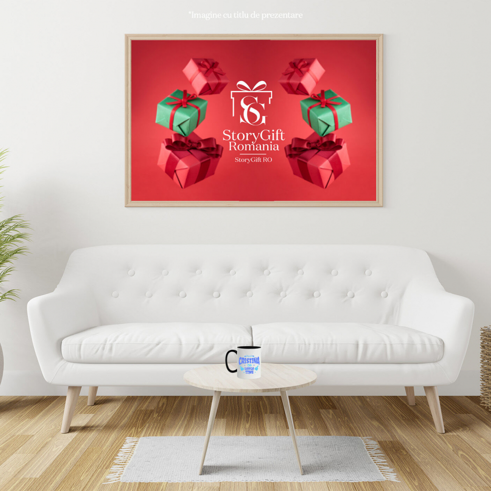 Cana Personalizata Cadou Personalizat Iubire Cristina | Semn OK cu Flori Colorate [4]