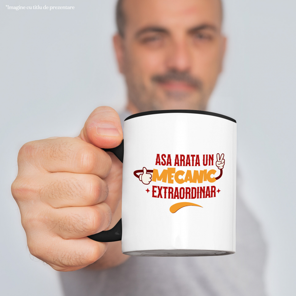 Cana Personalizata Mâini Stil Mickey Mouse – Design Haios Pentru Mecanici și Iubitorii De Mașini [2]