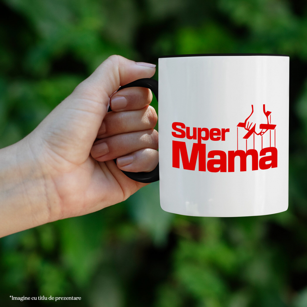 Cana Personalizata "Super Mama – Femeie Puternică – Cadouri Personalizate Marionetă și Papuși" [2]