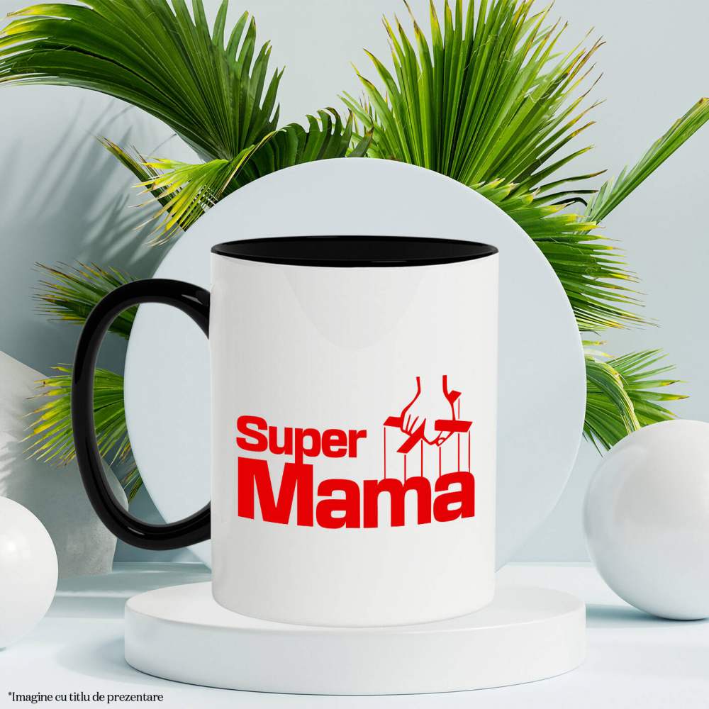 Cana Personalizata "Super Mama – Femeie Puternică – Cadouri Personalizate Marionetă și Papuși" [3]