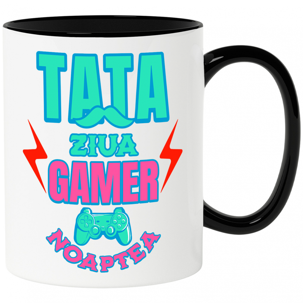 Cana Personalizata Manetă De Jocuri Personalizată – Cadou Pentru Tata Gamer „Noaptea Gamer, Ziua Iubitorii De Lume Virtuală” [1]