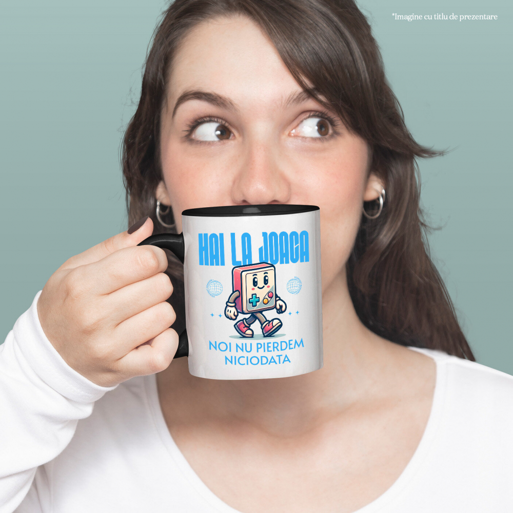 Cana Personalizata Manetă Jocuri Video Veselă cu Text „Hai la Joacă” - Cadou Personalizat pentru Familie și Prieteni [2]