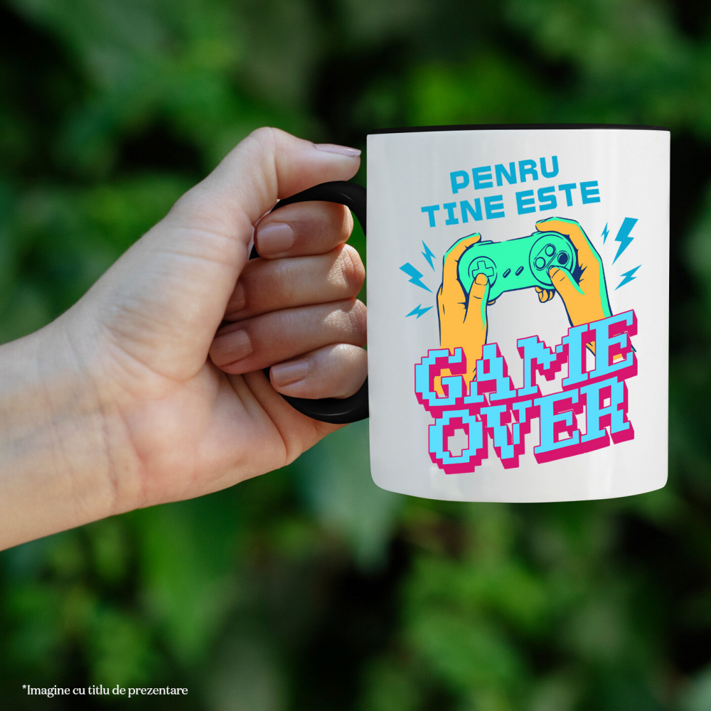 Cana Personalizata Game Over - Maneta Jocuri Video în Mâini - Cadou Personalizat Gaming [2]