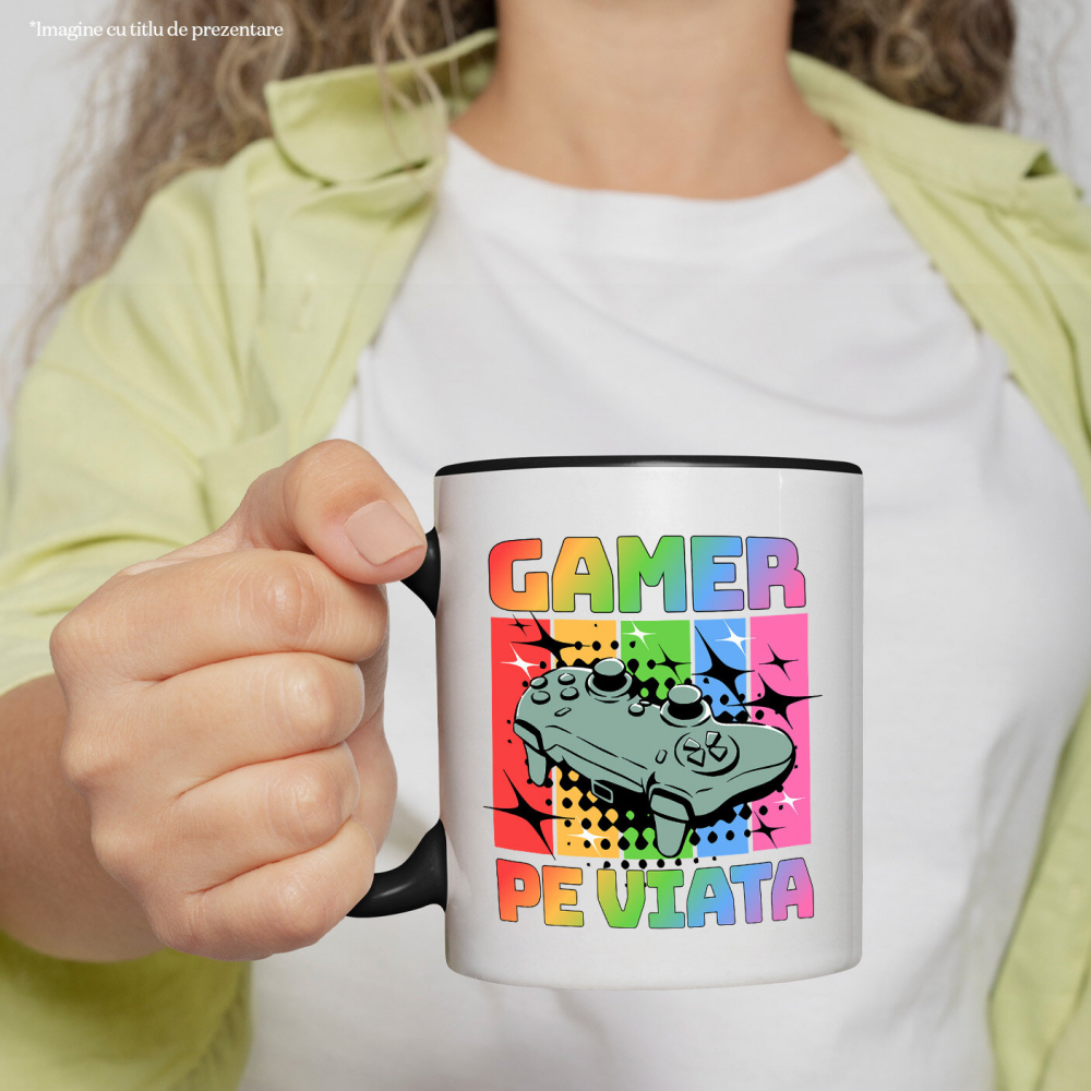 Cana Personalizata Maneta Jocuri Video „Gamer Pe Viață” - Cadou Personalizat Multicolor pentru Iubitorii de Jocuri Video [2]