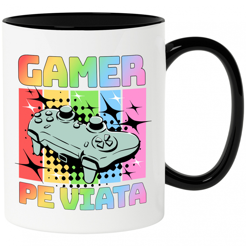 Cana Personalizata Maneta Jocuri Video „Gamer Pe Viață” - Cadou Personalizat Multicolor pentru Iubitorii de Jocuri Video [1]