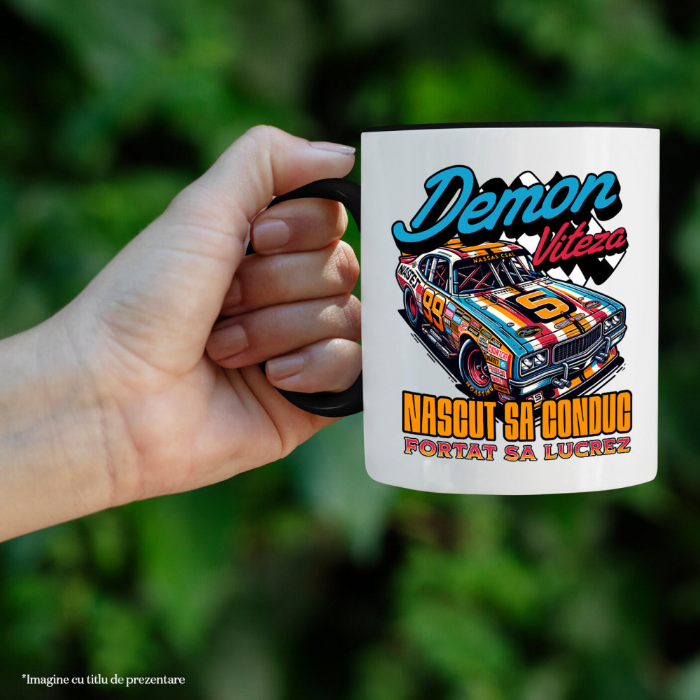 Cana Personalizata Mașină De Curse Colorată – Demonul Vitezei Cu Numărul 5 [2]