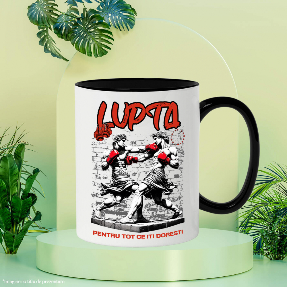 Cana Personalizata Meci de Box Între Statui – Design Stil Grecesc pentru Cadouri Personalizate [3]