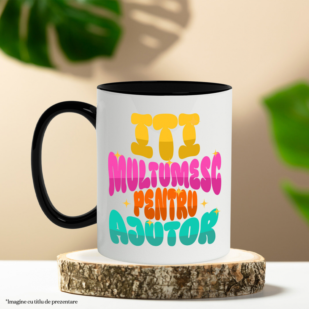 Cana Personalizata Stele Strălucitoare Multicolore – „Îți Mulțumesc pentru Ajutor” – Cadou Personalizat pentru Familie, Tati, Copii, Prieteni [3]