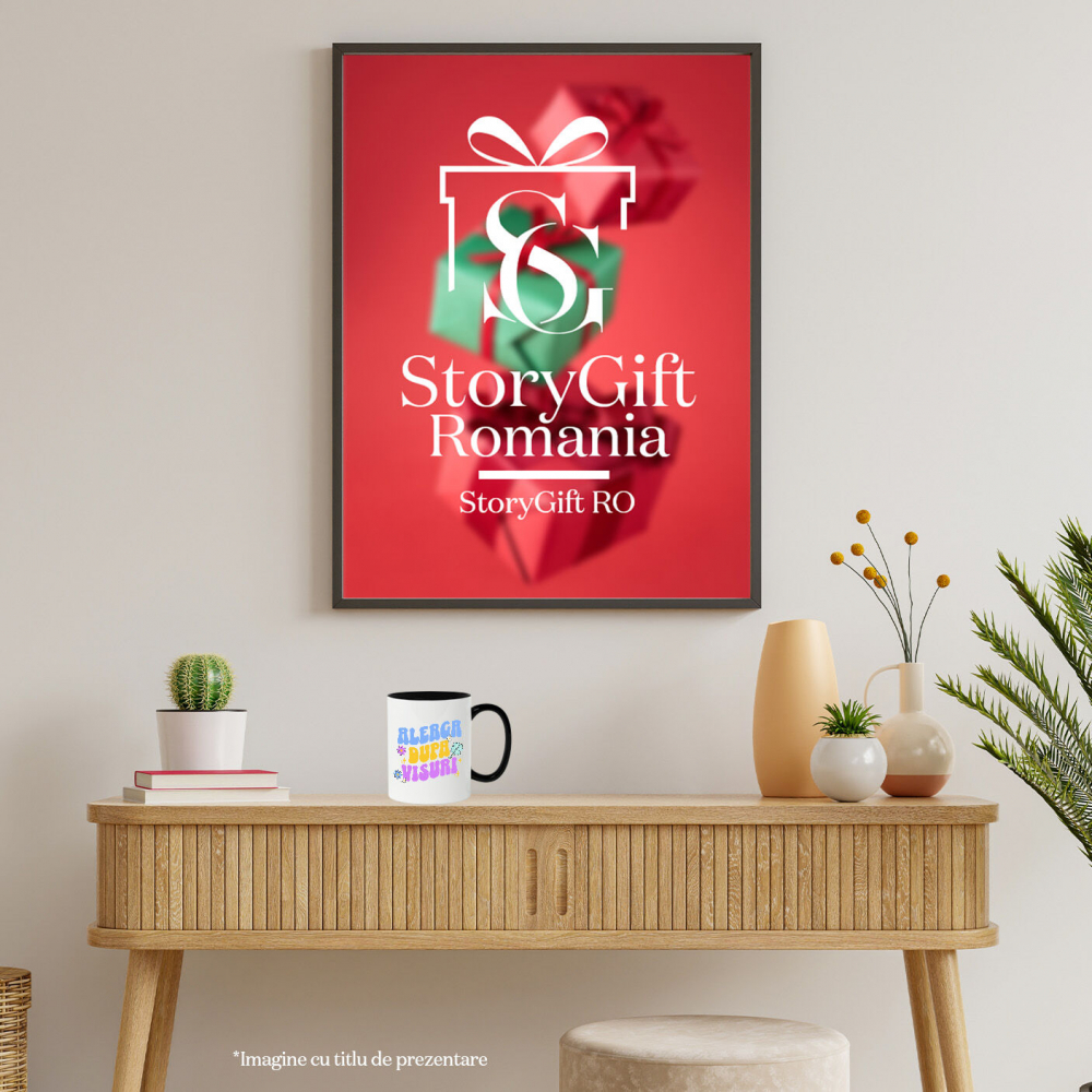 Cana Personalizata „Alergă după visuri” - Mesaj Inspirational cu Flori Colorate | Cadou Personalizat pentru Familie și Prieteni [4]