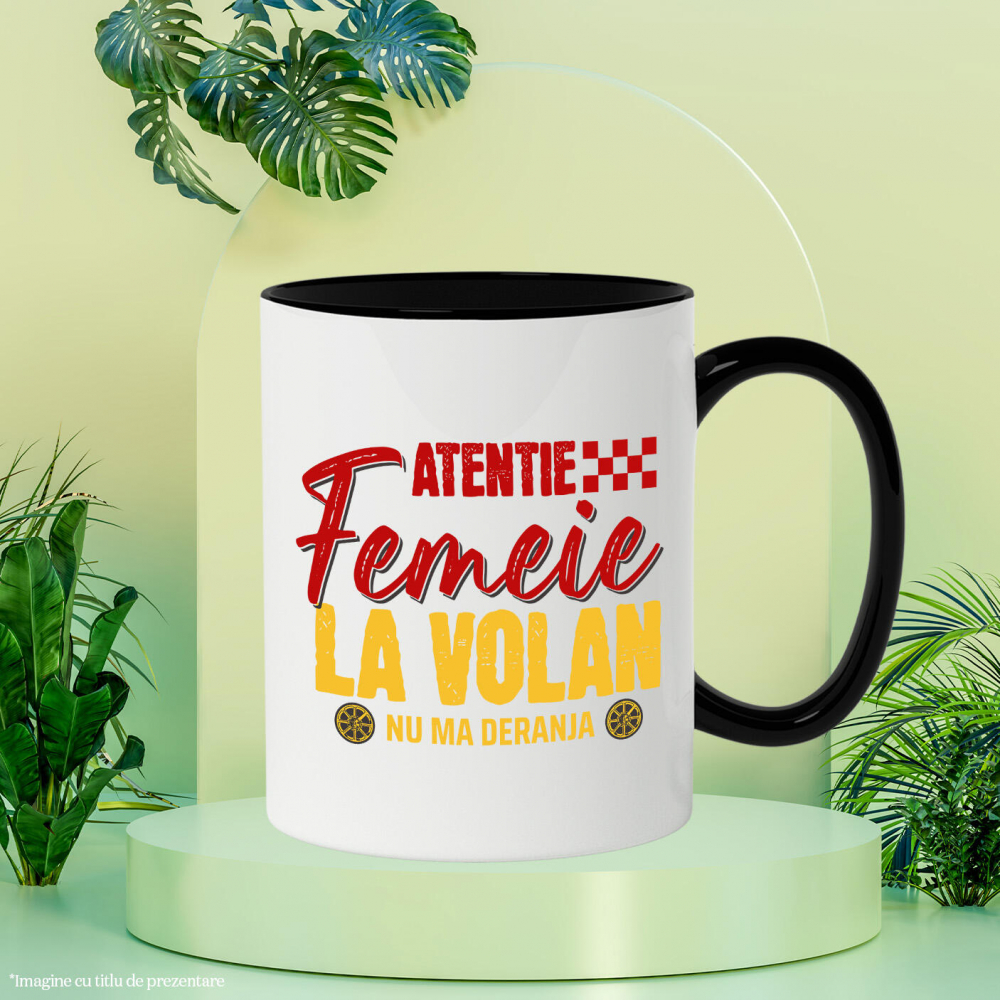 Cana Personalizata Mesaj Colorat – Roți Mașină | Design Vibrant pentru Iubitorii de Viteză [3]