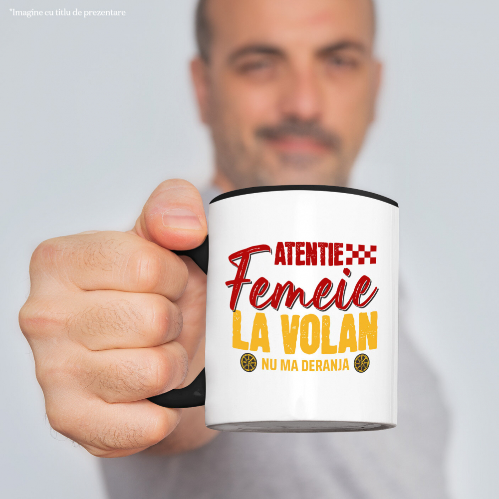Cana Personalizata Mesaj Colorat – Roți Mașină | Design Vibrant pentru Iubitorii de Viteză [2]