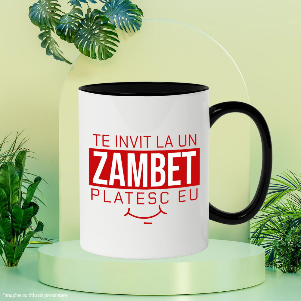 Cana Personalizata Mesaj Zâmbet Larg „Te Invit La Un Zâmbet, Plătesc Eu” | Cadou Romantic Personalizat [3]