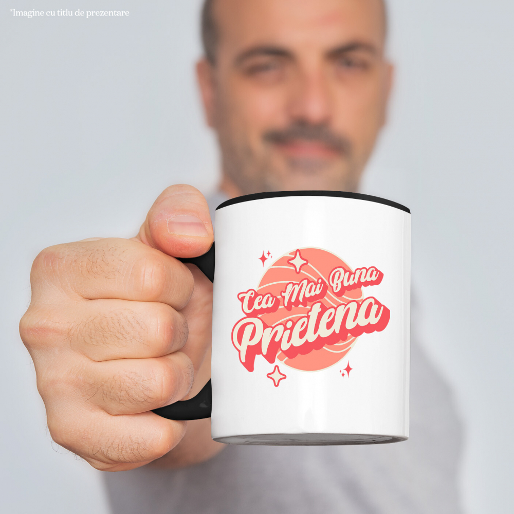 Cana Personalizata "Minge de Baschet Personalizată cu Stele Strălucitoare - Cea Mai Bună Prietenă Fete, Cadou Dragoste" [2]