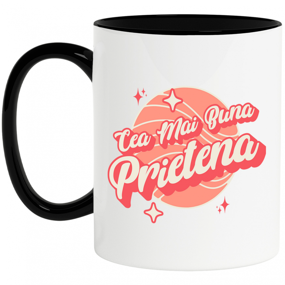 Cana Personalizata "Minge de Baschet Personalizată cu Stele Strălucitoare - Cea Mai Bună Prietenă Fete, Cadou Dragoste" [1]