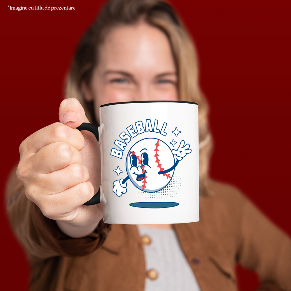 Cana Personalizata Minge de Baseball Animată – Design Sportiv și Motivațional [2]