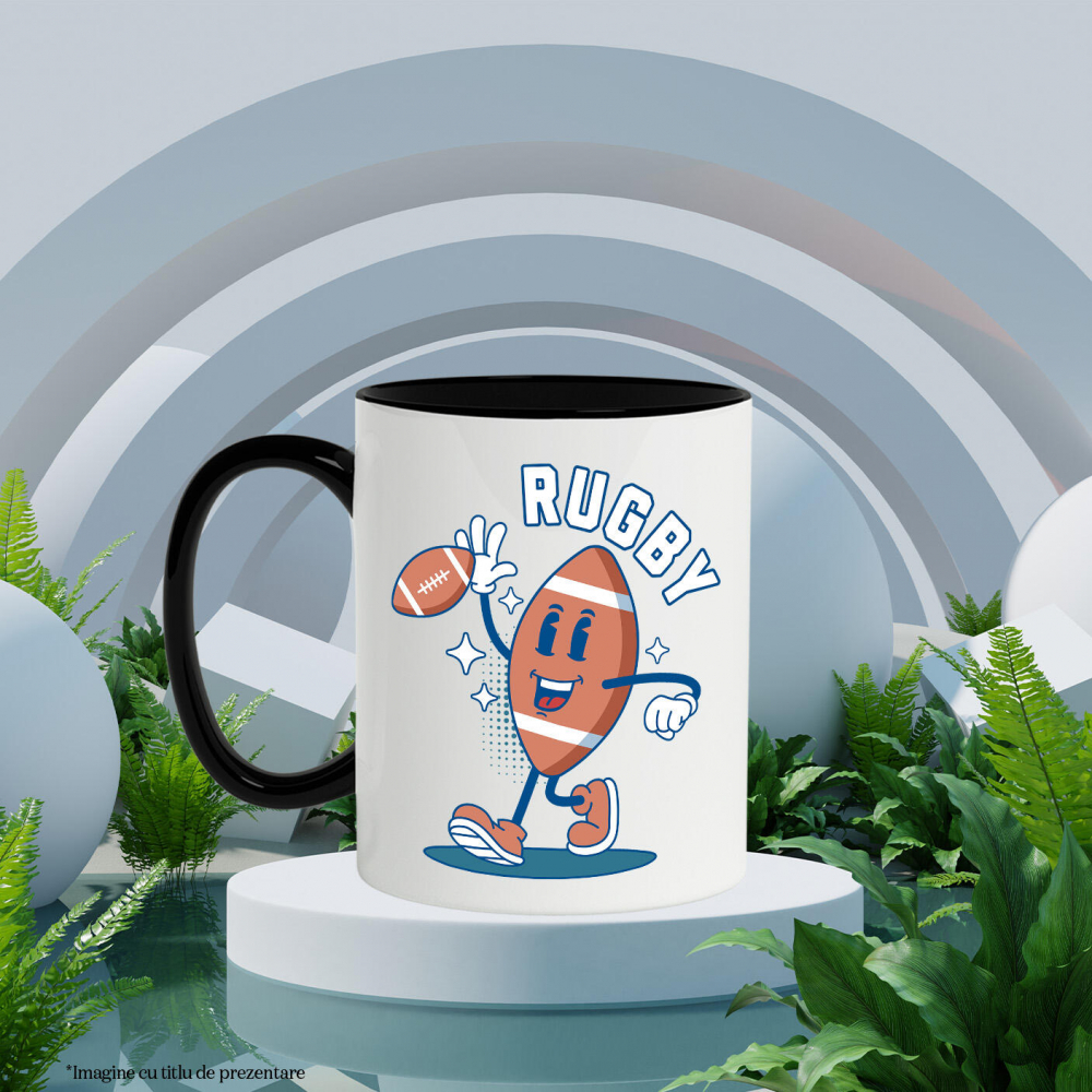 Cana Personalizata Minge de Fotbal American Animată – Design Motivațional și Sportiv [3]