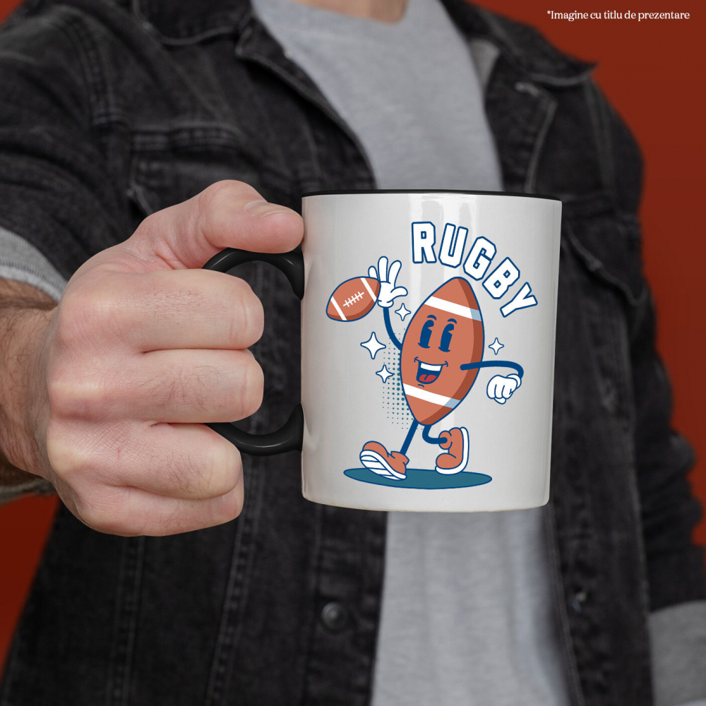 Cana Personalizata Minge de Fotbal American Animată – Design Motivațional și Sportiv [2]