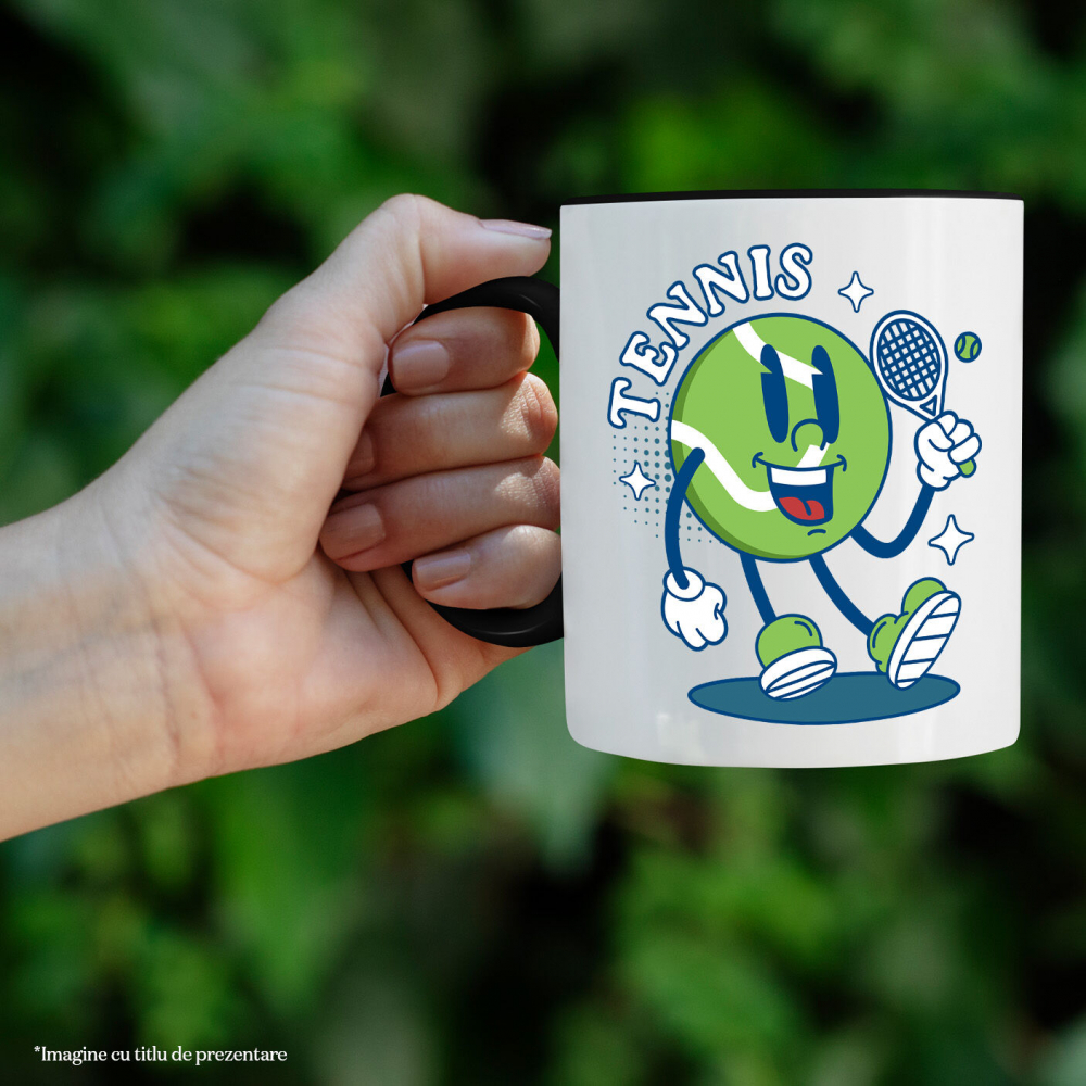 Cana Personalizata Minge de Tenis Animată – Design Sportiv și Vesel [2]