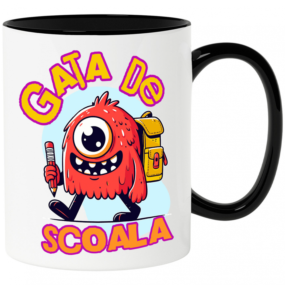 Cana Personalizata Monstru Vesel cu Blană Roșie – Cadou Personalizat Educațional pentru Copii [1]