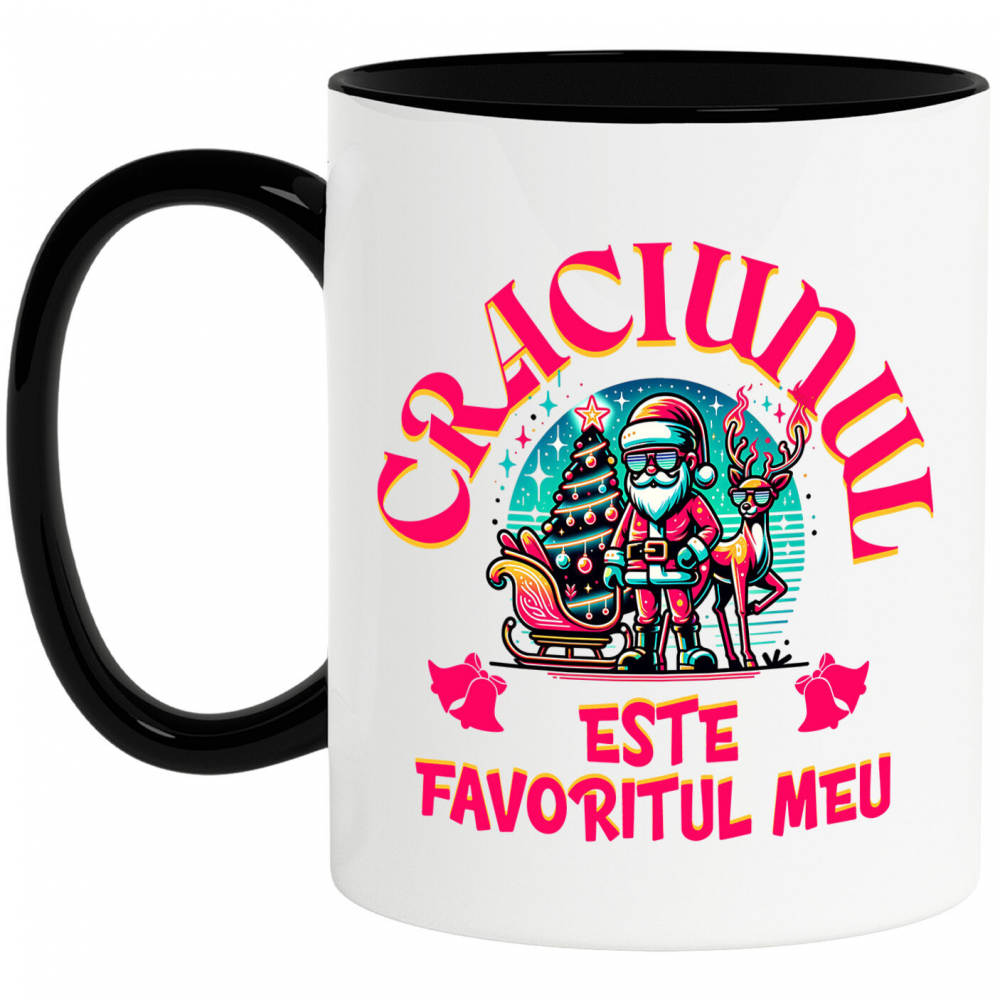 Cana Personalizata Tricou Personalizat Moș Crăciun Cool – Cadou Amuzant de Crăciun pentru Familie [1]