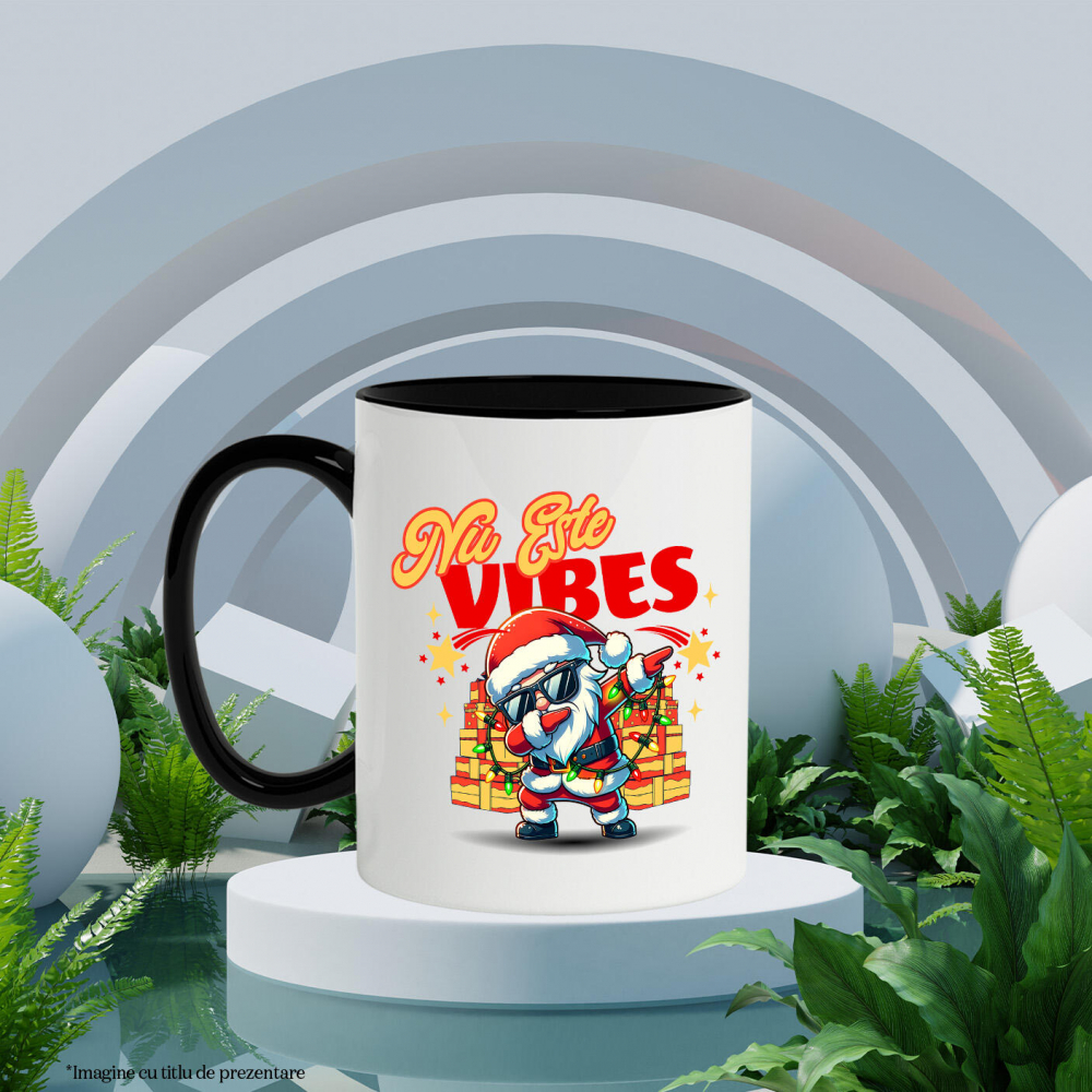 Cana Personalizata Moș Crăciun Cool cu Ochelari de Soare - Cadouri Colorate și Vibe-uri Pozitive [3]