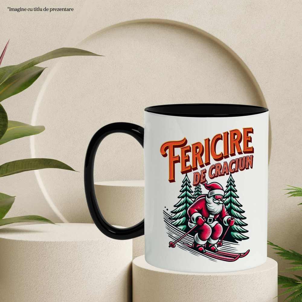 Cana Personalizata Moș Crăciun Cool pe Schiuri – Cadouri Personalizate pentru un Crăciun Plin de Fericire [3]