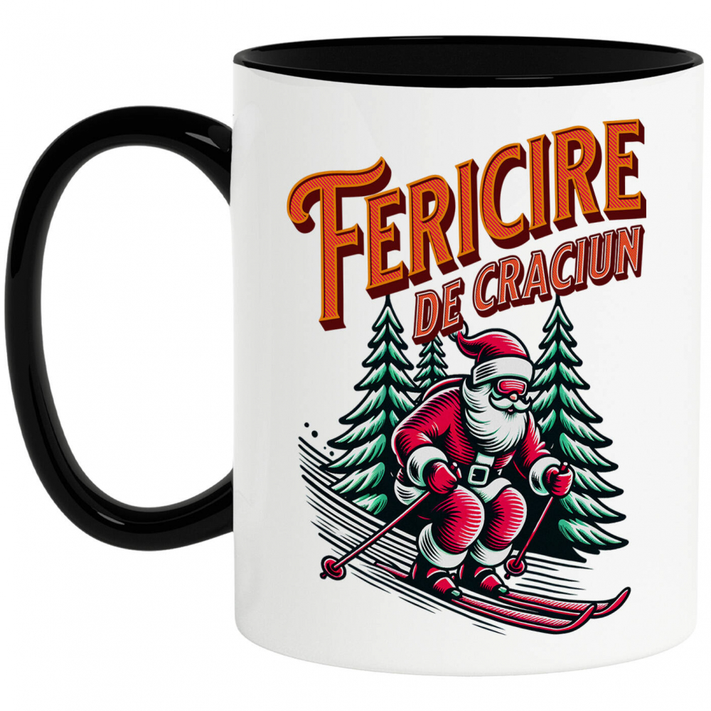 Cana Personalizata Moș Crăciun Cool pe Schiuri – Cadouri Personalizate pentru un Crăciun Plin de Fericire [1]