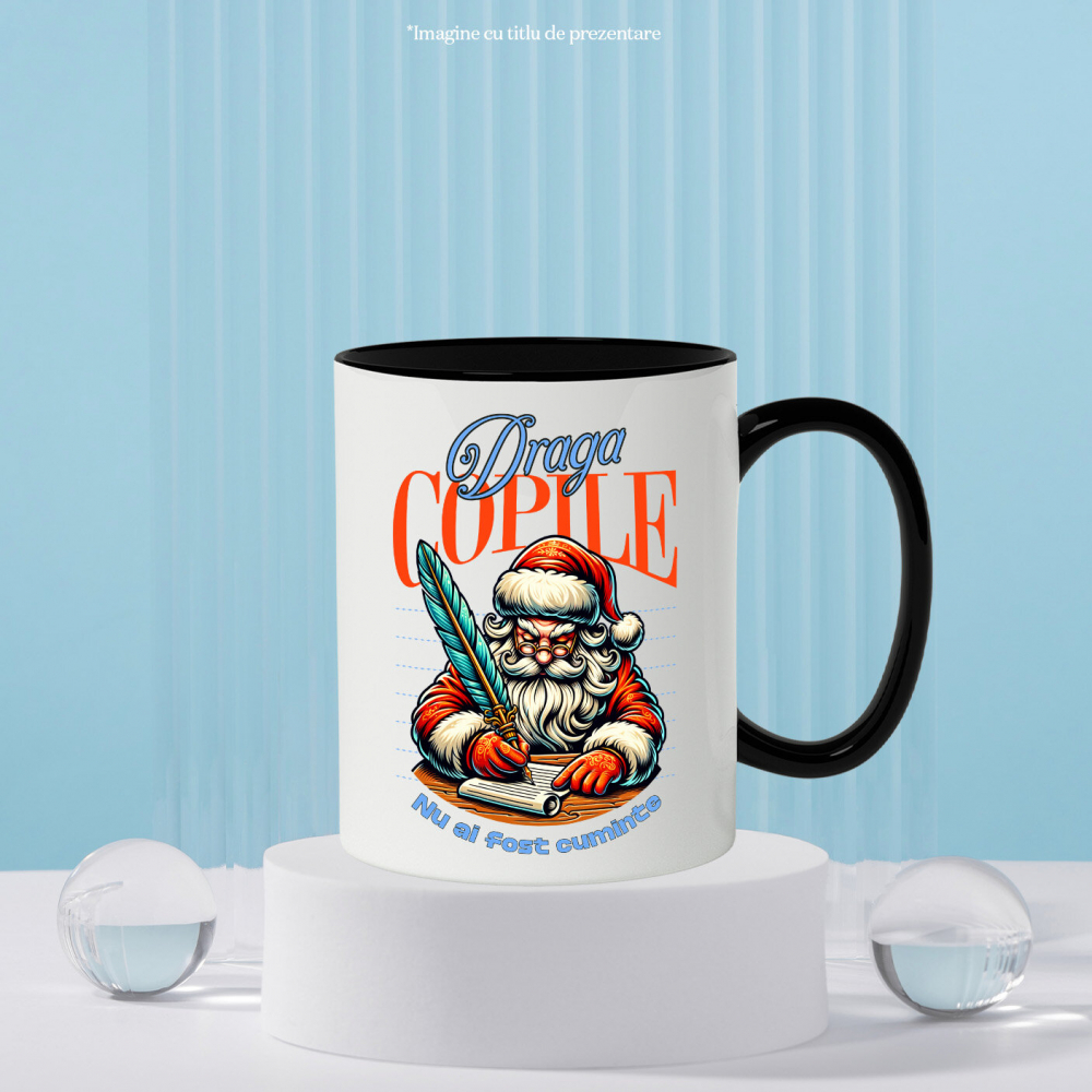 Cana Personalizata Tricou Personalizat Crăciun – Moș Crăciun cu Listă și Mesaj Amuzant [3]