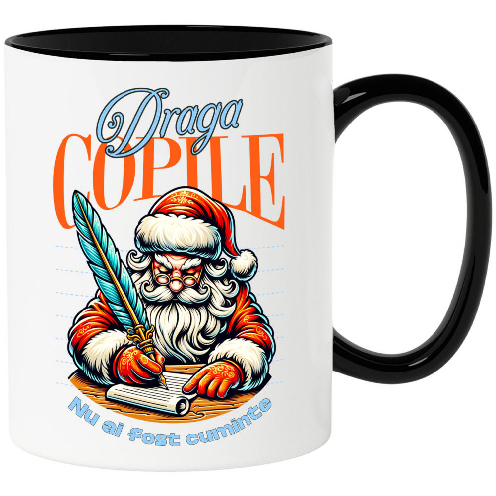 Cana Personalizata Tricou Personalizat Crăciun – Moș Crăciun cu Listă și Mesaj Amuzant [1]