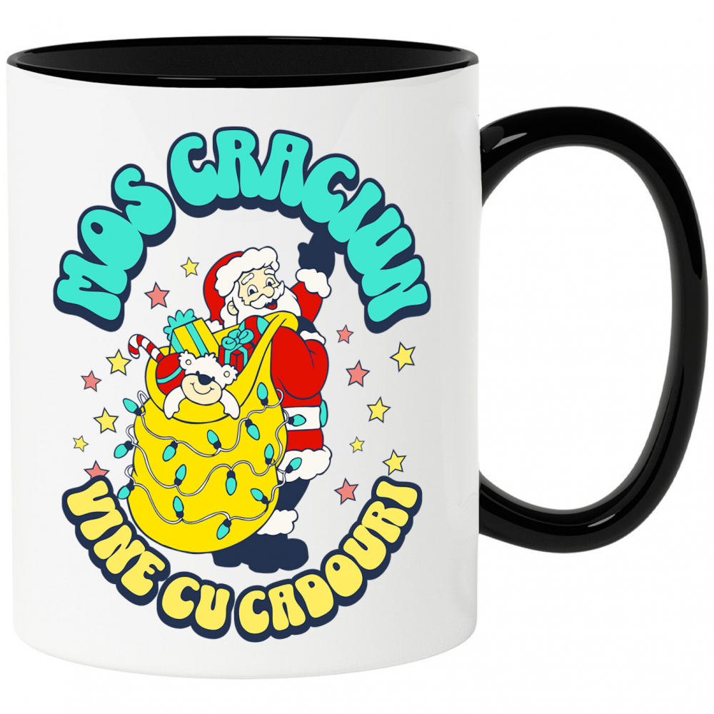 Cana Personalizata Tricou Personalizat Crăciun – Moș Crăciun Vesel cu Sac Plin de Cadouri [1]