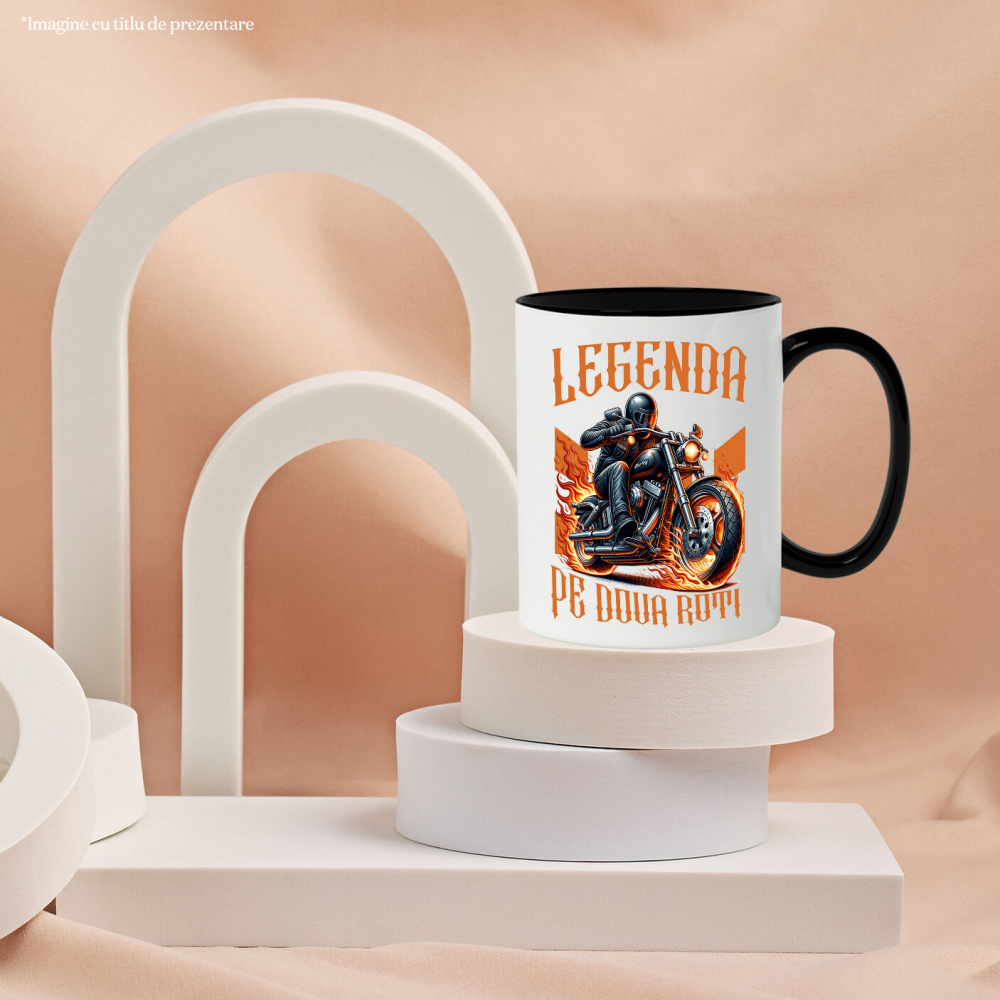 Cana Personalizata Motociclist cu Geacă de Piele – Protecție, Flăcări și Pasiune Moto [3]