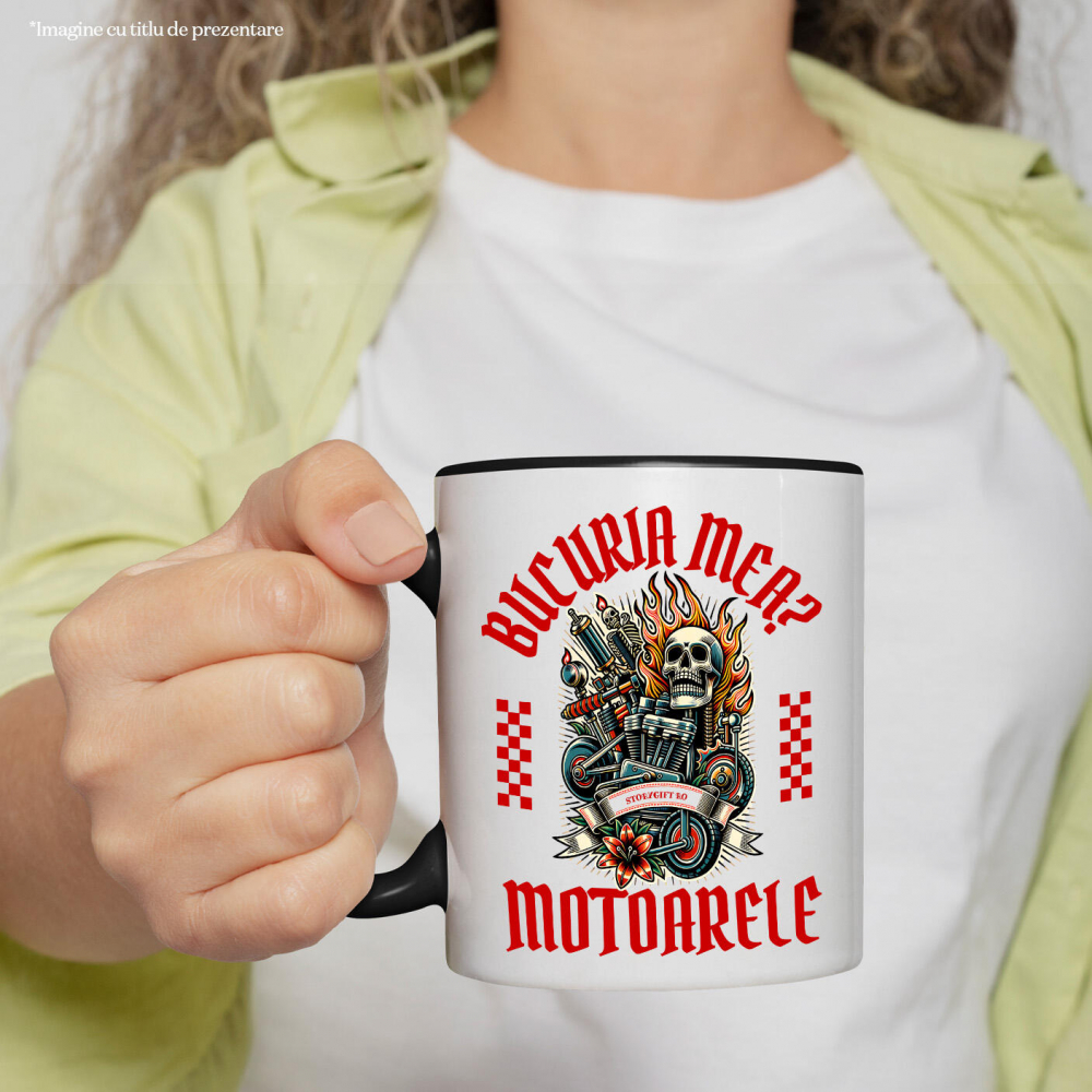 Cana Personalizata Motor Puternic cu Craniu și Flăcări – Artă Mecanică și Viteză [2]