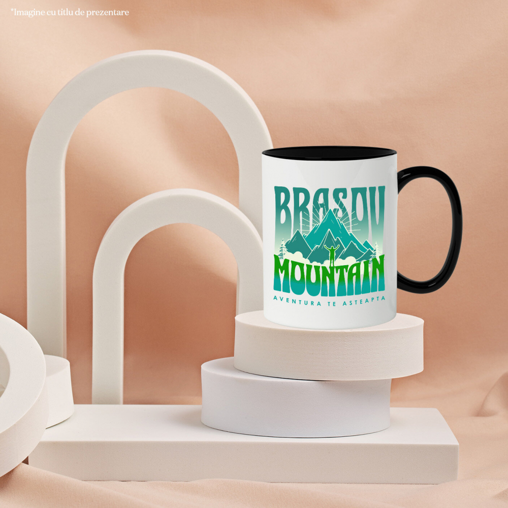 Cana Personalizata "Aventura Montană în Brașov – Munte Înalt și Siluetă Umană Pe Stâncă" [3]