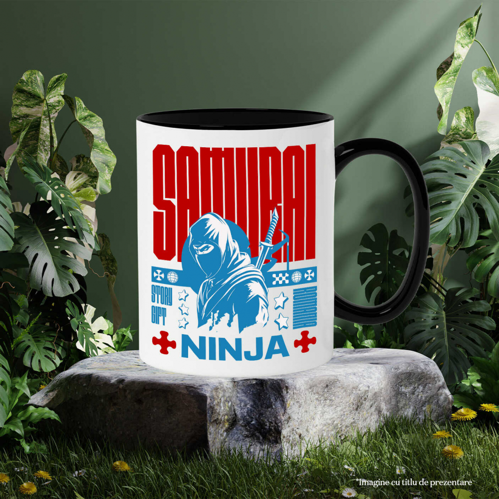 Cana Personalizata Cadouri personalizate – Ninja cu cagula și sabie, inspirat din filme cu spioni [3]