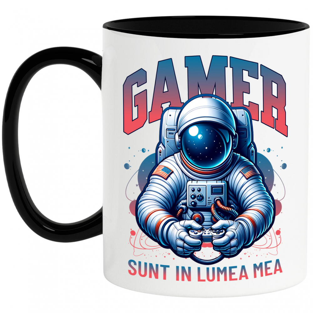 Cana Personalizata Om în Costum Astronaut „Sunt În Lumea Mea” - Cadou Personalizat Gamer [1]