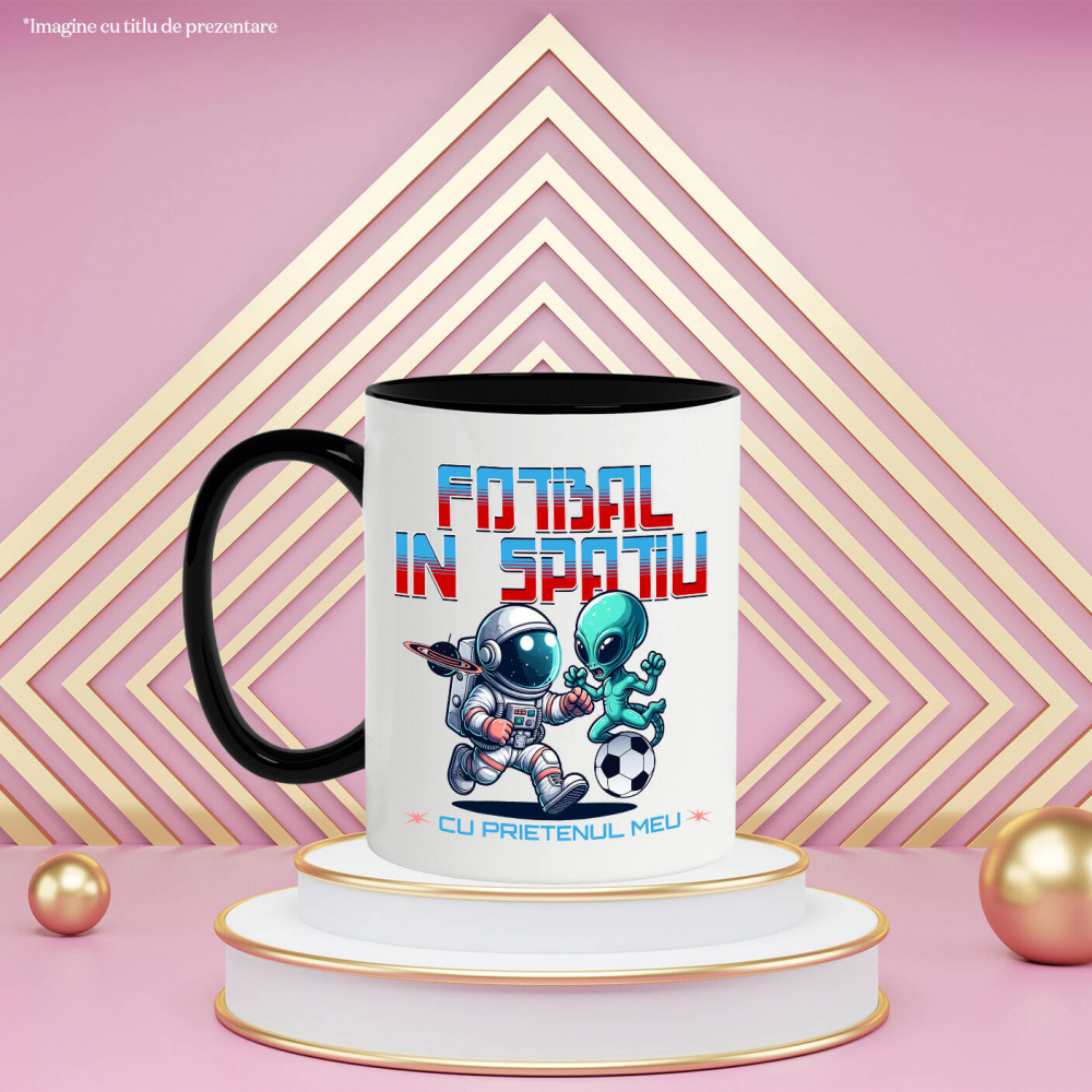 Cana Personalizata „Extraterestru și Astronaut Meci Fotbal în Spațiu – Cadouri Personalizate pentru Familie, Tati și Copii” [3]