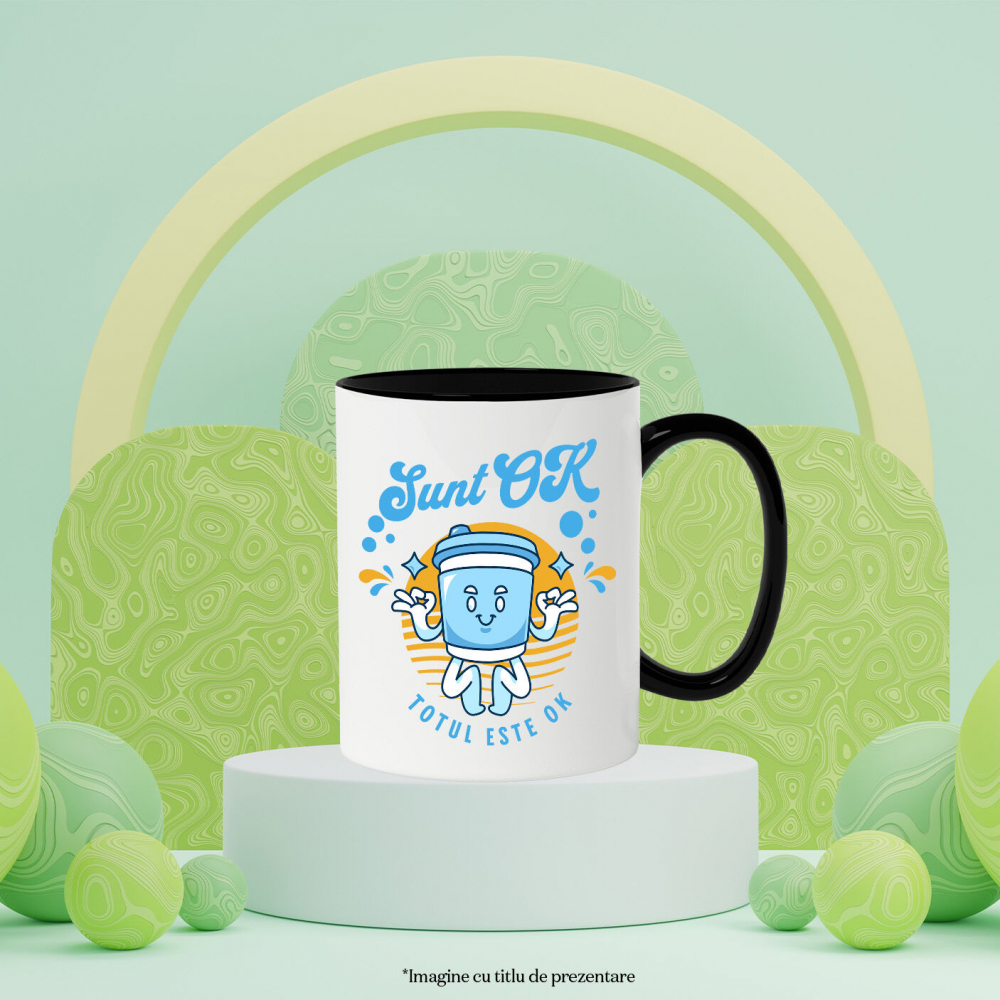 Cana Personalizata „Pahar Personalizat Yoga 'Sunt Ok, Totul Este Ok' – Cadou Motivațional pentru Familie și Yoga” [3]