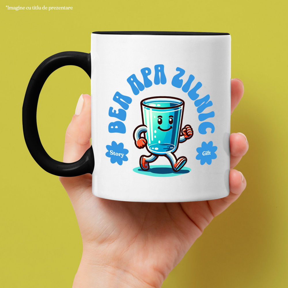Cana Personalizata „Pahar Personalizat 'Bea Apă Zilnic' – Cadou Vesel pentru Familie, Copii și Hidratare” [2]