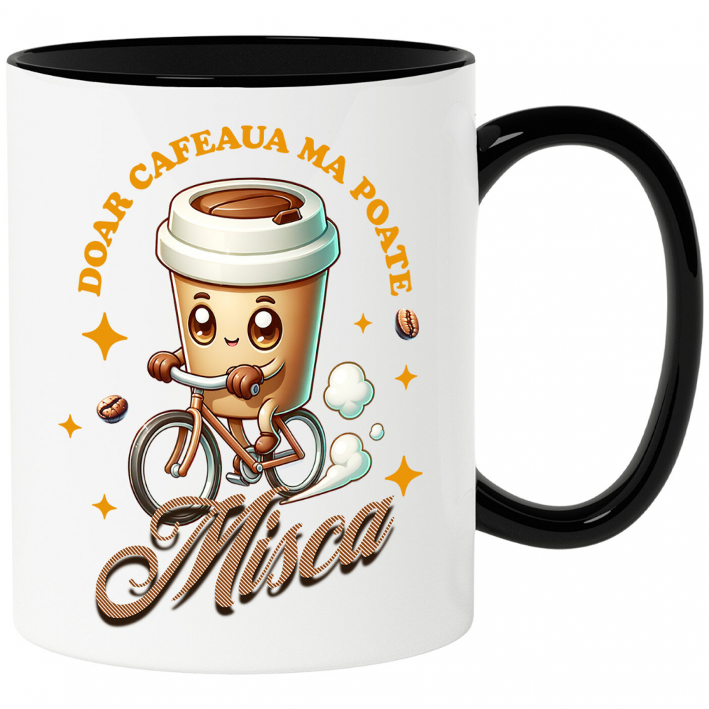 Cana Personalizata „Pahar Personalizat „Doar Cafeaua Mă Mișcă” – Cadou Perfect pentru Iubitorii de Cafea și Biciclete” [1]