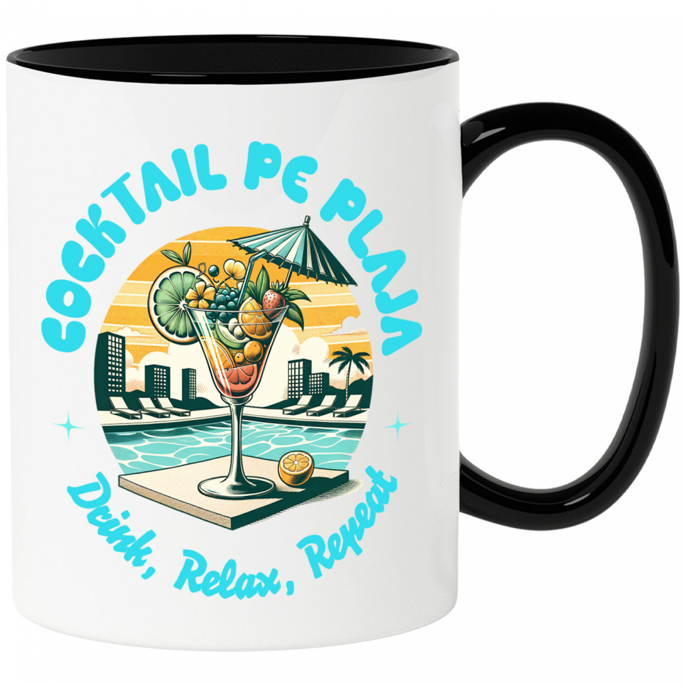 Cana Personalizata "Produse personalizate pentru vacanță – Pahar de cocktail elegant cu fructe și umbrelă la piscină" [1]