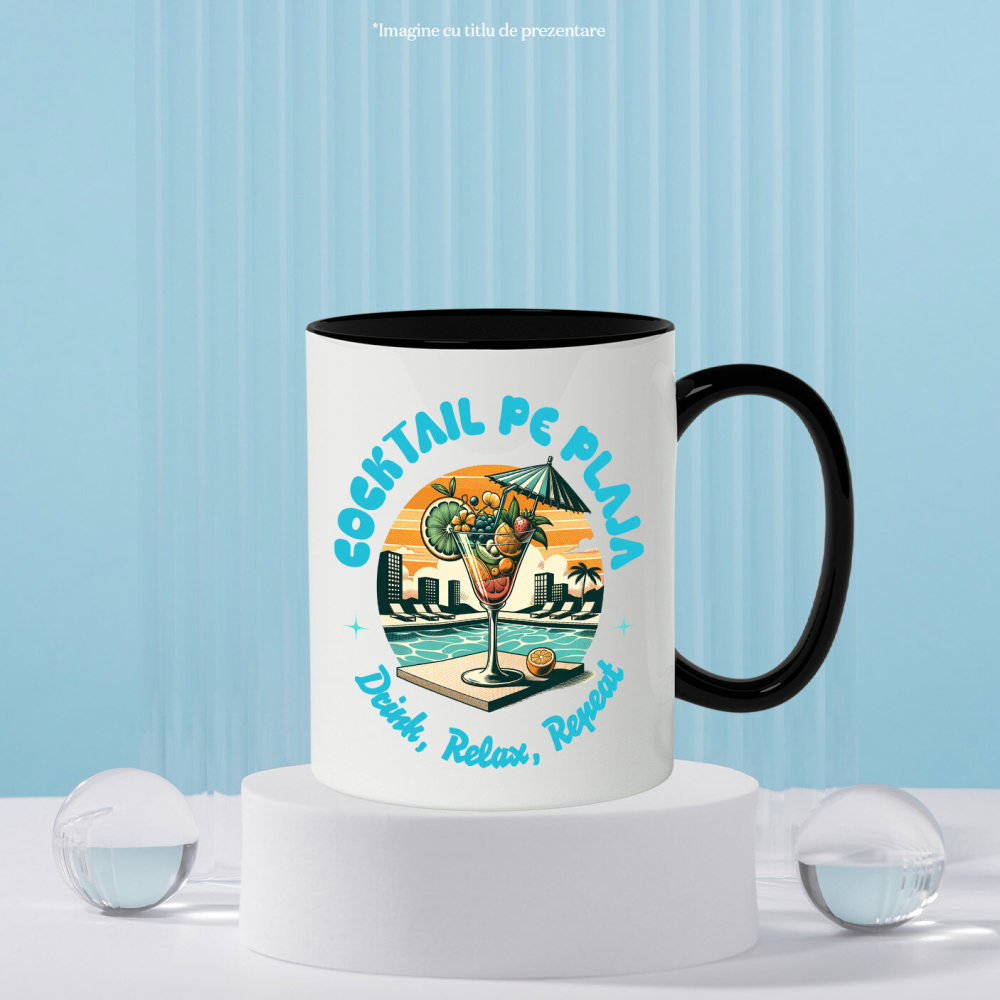 Cana Personalizata "Produse personalizate pentru vacanță – Pahar de cocktail elegant cu fructe și umbrelă la piscină" [3]