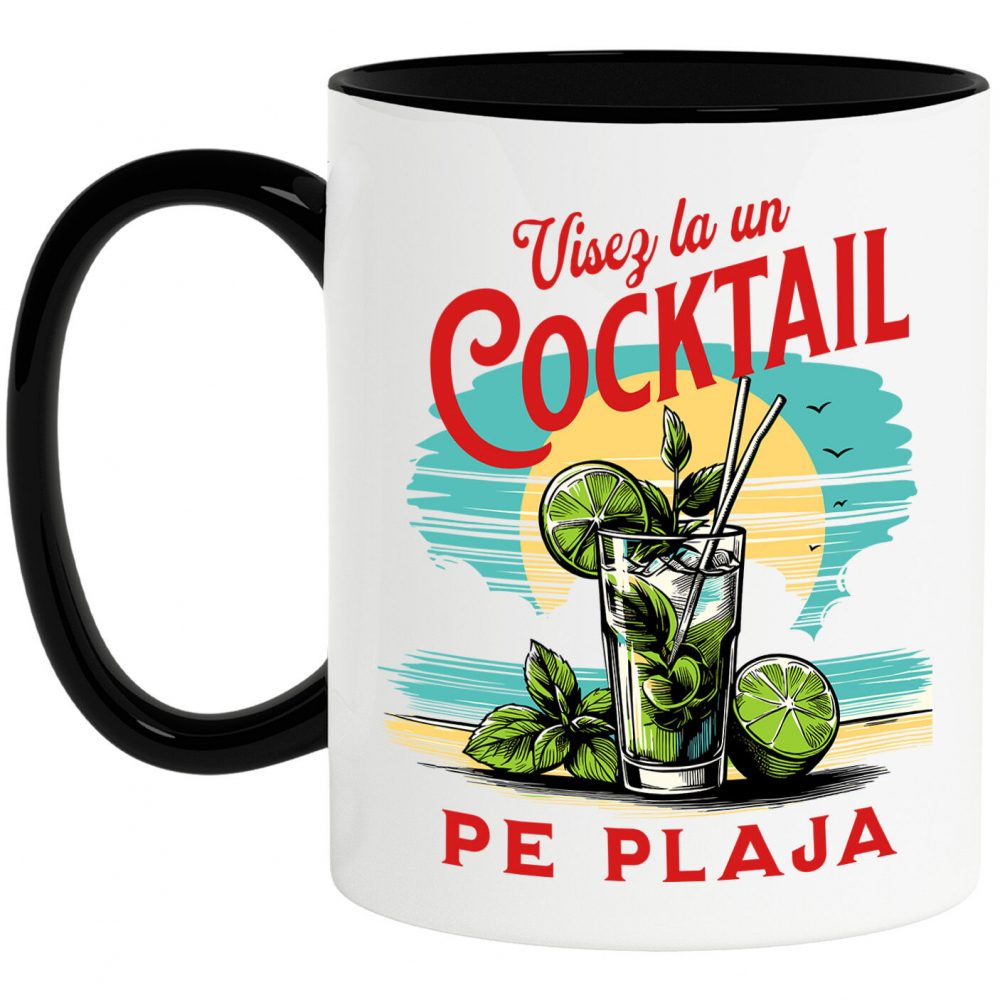 Cana Personalizata „Pahar Cocktail Personalizat cu Apus de Soare și Menta – Cadou pentru Vacanță și Petreceri” [1]