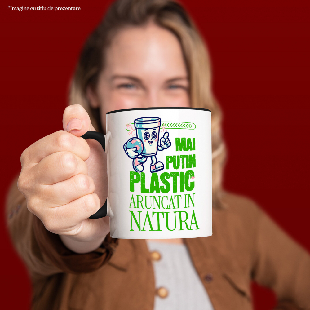 Cana Personalizata "Pahar Ecologic cu Planeta Pământ – Mai Puțin Plastic Aruncat în Natură" [2]
