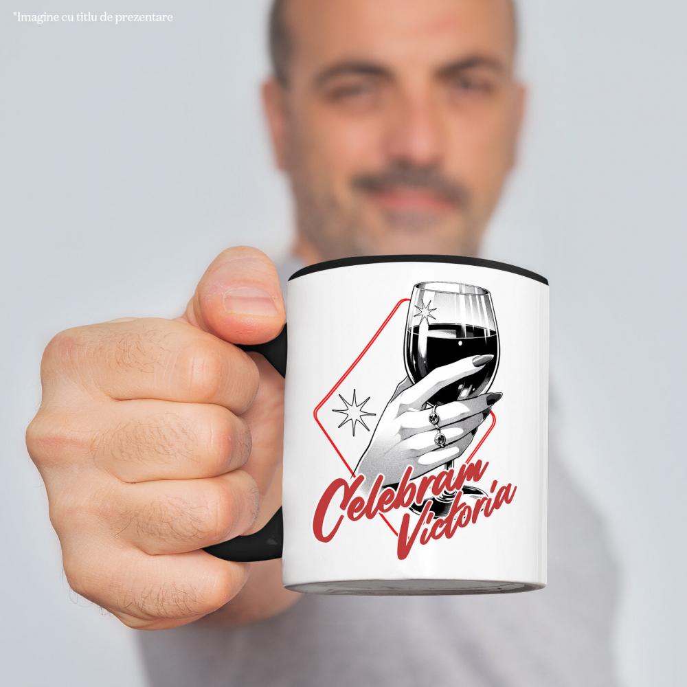 Cana Personalizata „Pahar De Vin Personalizat „Celebram Victoria” – Cadou Elegant pentru Femei și Petreceri” [2]