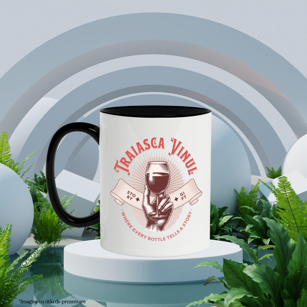 Cana Personalizata „Pahar de Vin cu Picior - Cadou Personalizat pentru Iubitorii de Vin” [3]